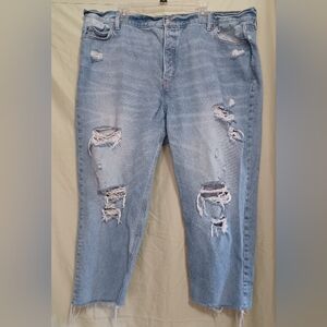 Old Navy Extra High Rise Sky Hi Straight Blue Jeans